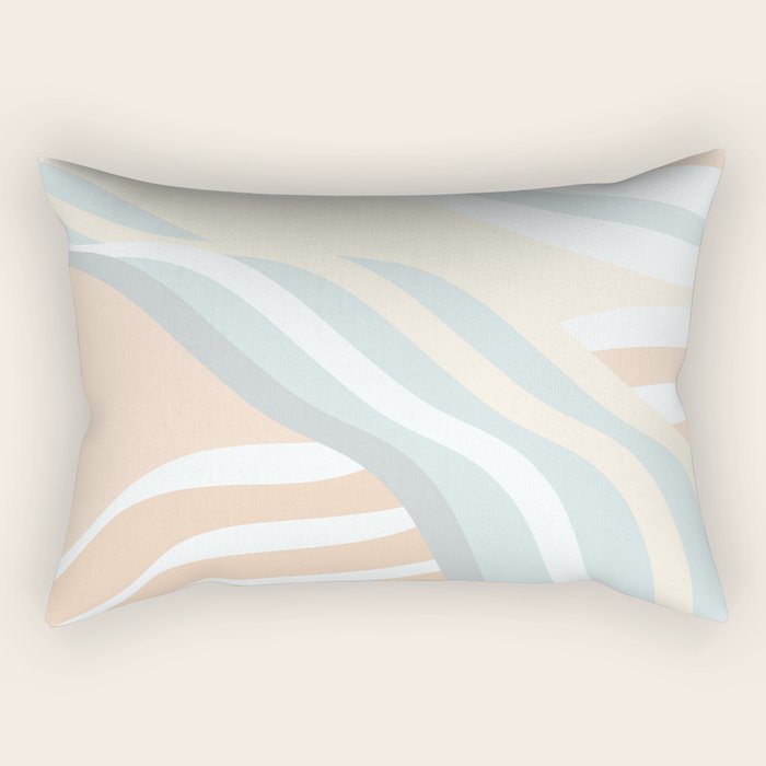 Retro Rainbow Summer Waves Rectangular Pillow Gallery Image 1