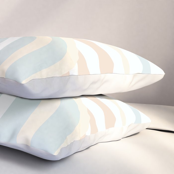 Retro Rainbow Summer Waves Pillow Sham Gallery Image 3