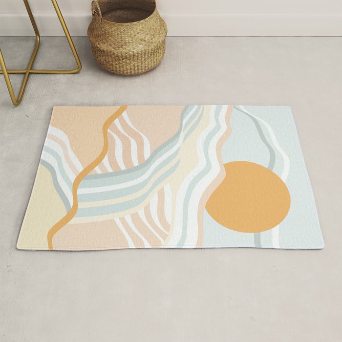 Retro Rainbow Summer Waves Rug Gallery Image 1