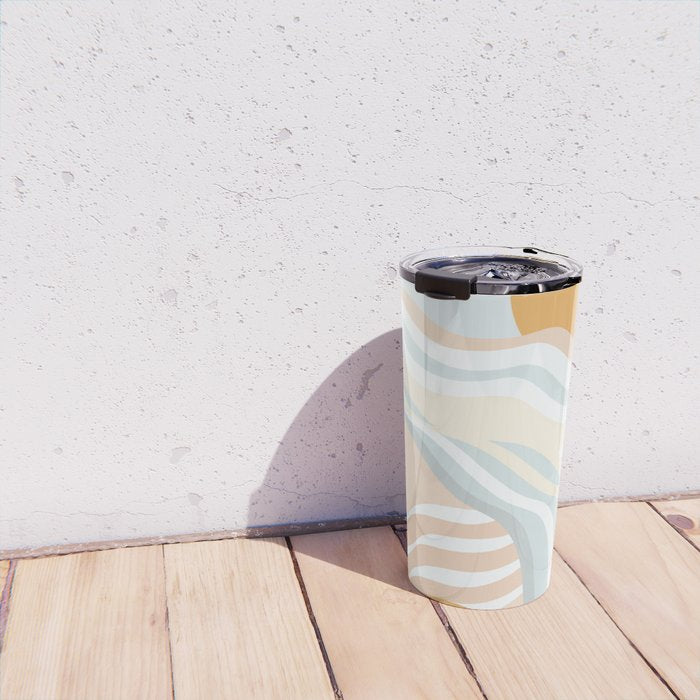 Retro Rainbow Summer Waves Travel Mug Gallery Image 4