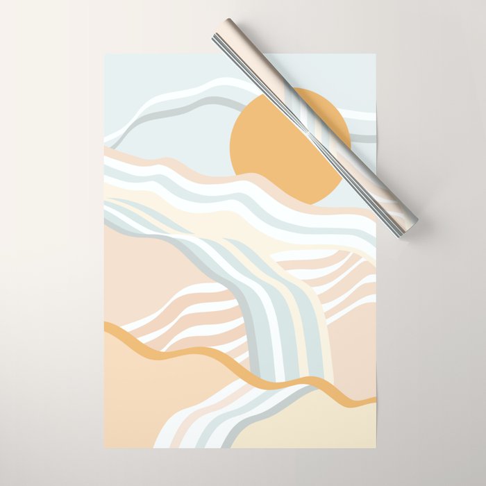 Retro Rainbow Summer Waves Wrapping Paper Gallery Image 1