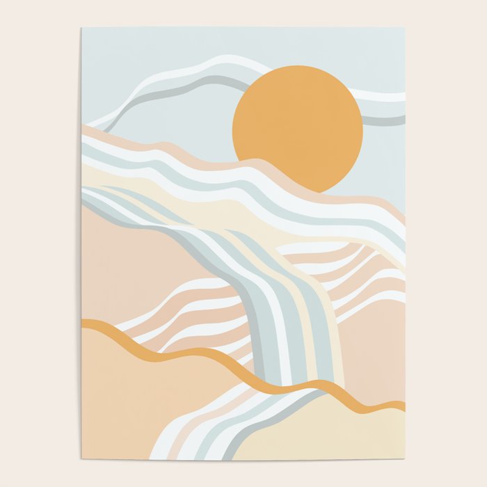 Retro Rainbow Summer Waves Poster Gallery Image 4