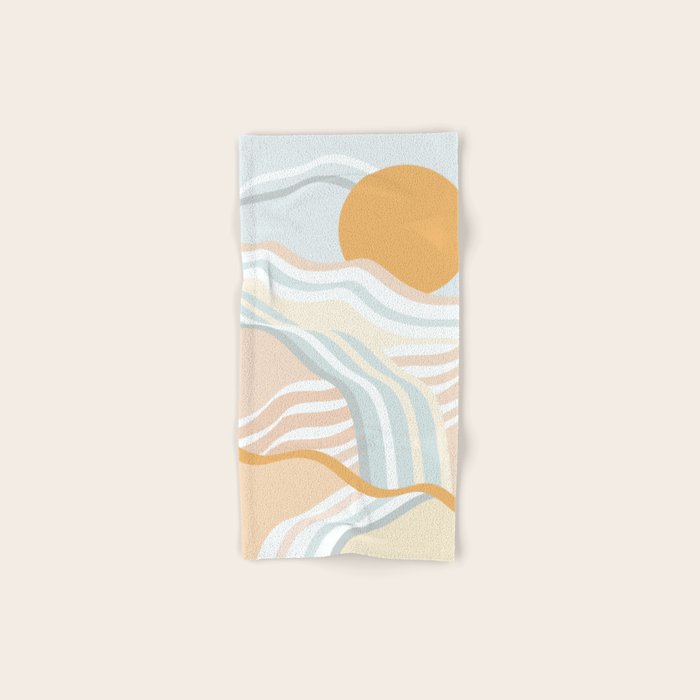 Retro Rainbow Summer Waves Bath Towel Gallery Image 1