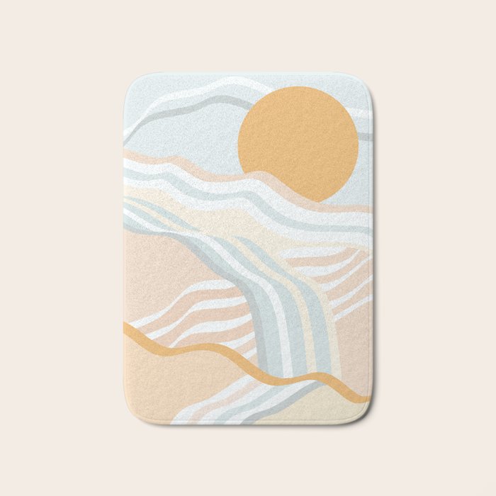 Retro Rainbow Summer Waves Bath Mat Gallery Image 1