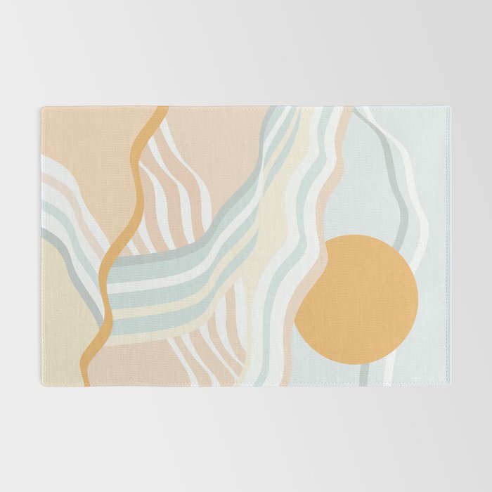 Retro Rainbow Summer Waves Rug Gallery Image 2