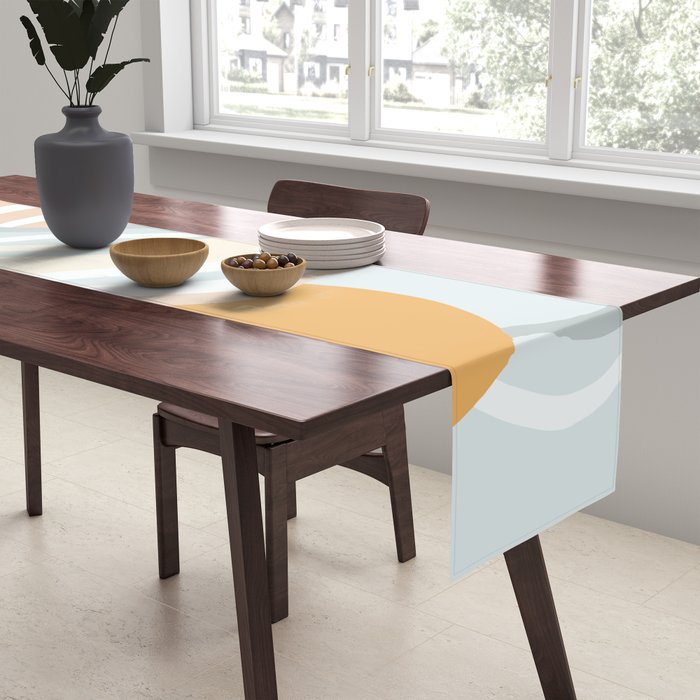 Retro Rainbow Summer Waves Table Runner Gallery Image 2