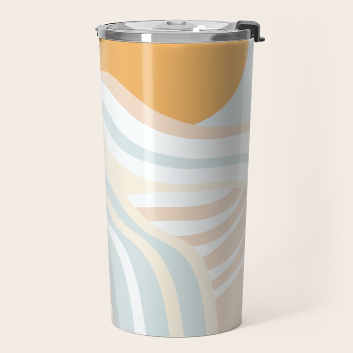 Retro Rainbow Summer Waves Travel Mug Gallery Image 2