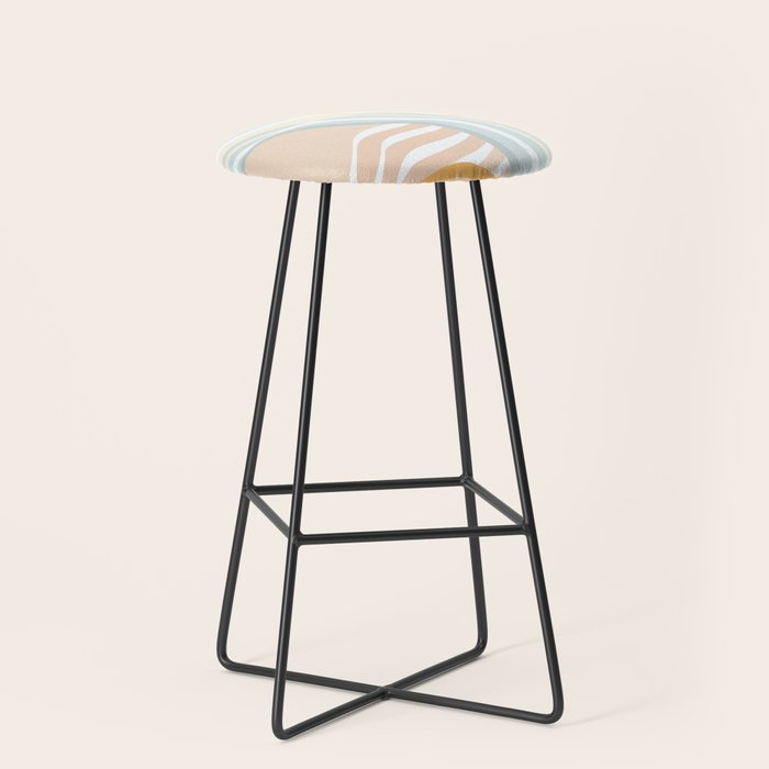 Retro Rainbow Summer Waves Stool Gallery Image 1