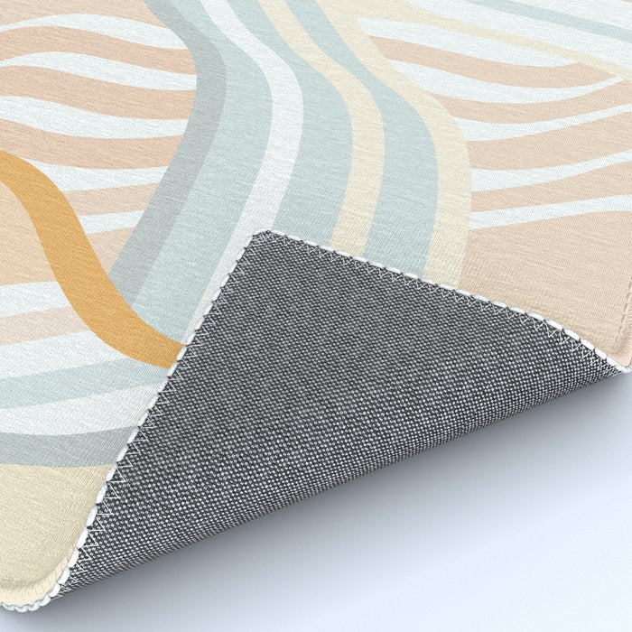 Retro Rainbow Summer Waves Rug Gallery Image 4