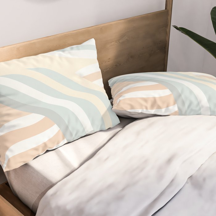 Retro Rainbow Summer Waves Pillow Sham Gallery Image 2