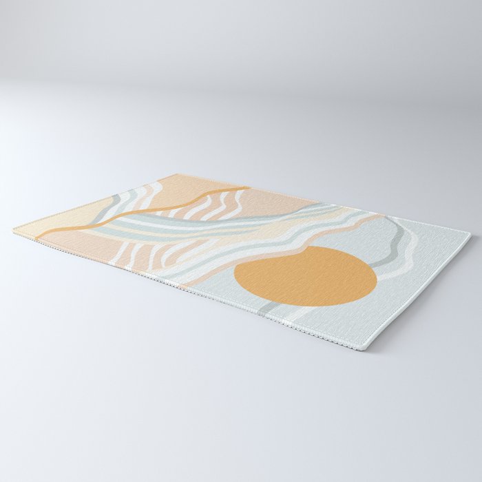 Retro Rainbow Summer Waves Rug Gallery Image 3