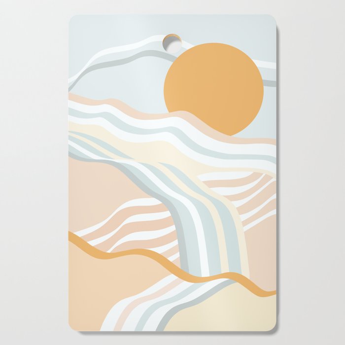 Retro Rainbow Summer Waves Cutting Board Gallery Image 1