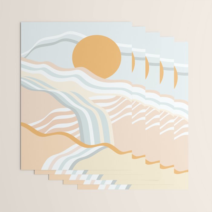 Retro Rainbow Summer Waves Wrapping Paper Gallery Image 3
