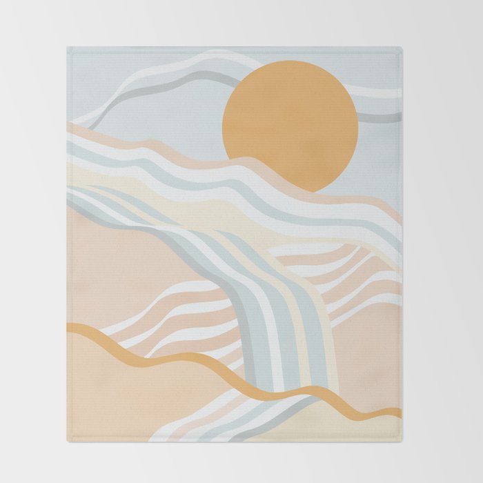 Retro Rainbow Summer Waves Throw Blanket Gallery Image 2