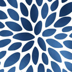 Floral Bloom, Dark Blue on White Coffee Mug Gallery Image 2