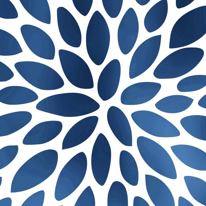 Floral Bloom, Dark Blue on White Coffee Mug Gallery Image 2