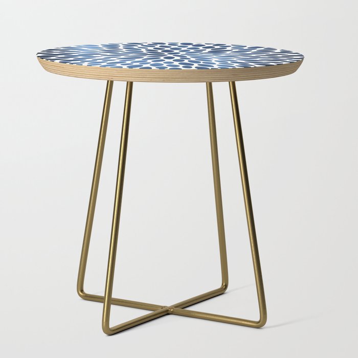 Floral Bloom, Dark Blue on White Side Table Gallery Image 1