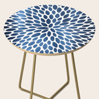 Floral Bloom, Dark Blue on White Side Table Gallery Image 2