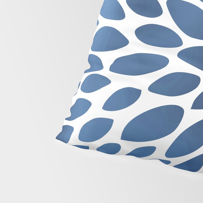 Floral Bloom, Dark Blue on White Pillow Sham Gallery Image 4