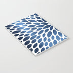 Floral Bloom, Dark Blue on White Notebook Gallery Image 3
