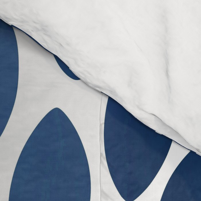 Floral Bloom, Dark Blue on White Comforter Gallery Image 4