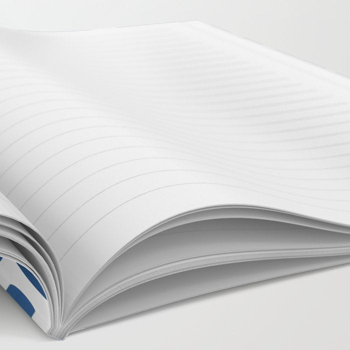 Floral Bloom, Dark Blue on White Notebook Gallery Image 2