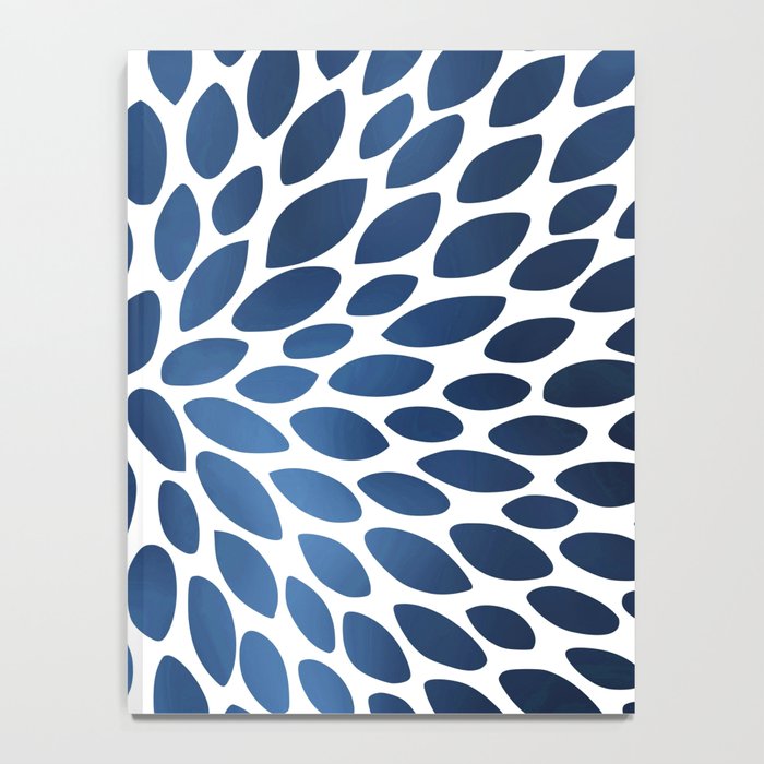 Floral Bloom, Dark Blue on White Notebook Gallery Image 4