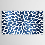 Floral Bloom, Dark Blue on White Tablecloth Gallery Image 2