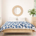 Floral Bloom, Dark Blue on White Duvet Cover Gallery Image 3