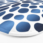 Floral Bloom, Dark Blue on White Bath Mat Gallery Image 3
