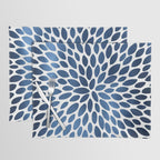Floral Bloom, Dark Blue on White Placemat Gallery Image 1