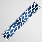 Floral Bloom, Dark Blue on White Table Runner Gallery Image 3