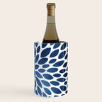 Floral Bloom, Dark Blue on White Wine Chiller Gallery Image 3