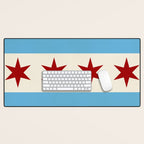 Chicago Flag II Desk Mat Gallery Image 1
