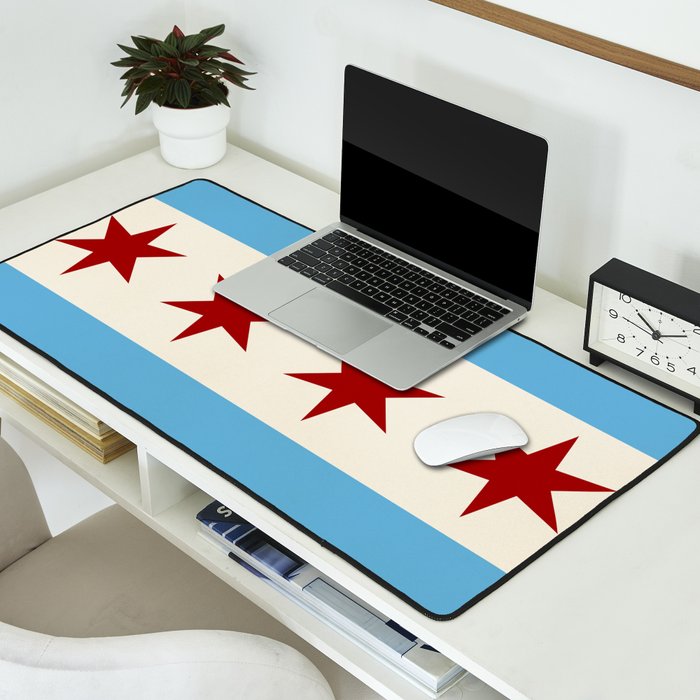 Chicago Flag II Desk Mat Gallery Image 2