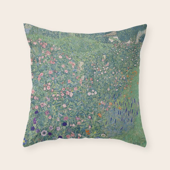 Gustav Klimt - Italian Garden Landscape Throw Pillow Gallery Image 6