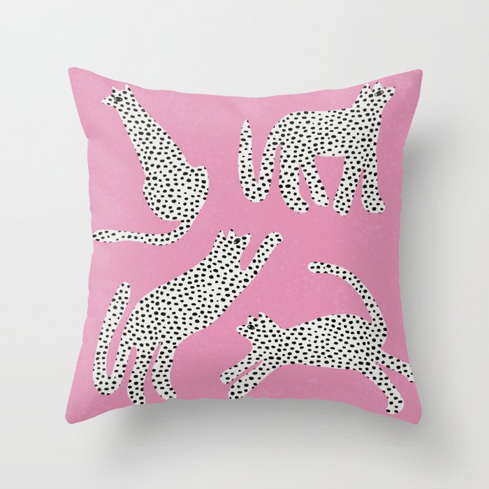 Pink Leopard Throw Pillow