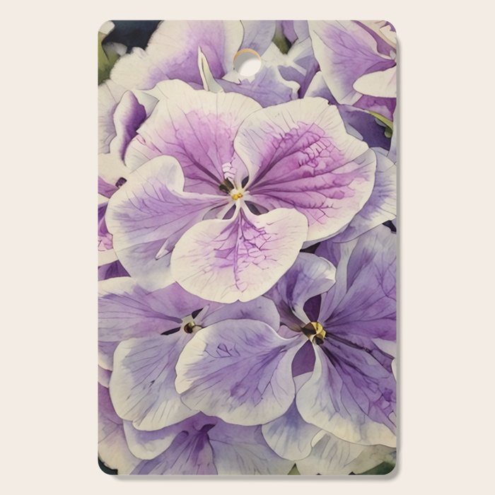 Purple hydrangea watercolor Cutting Board Gallery Image 1