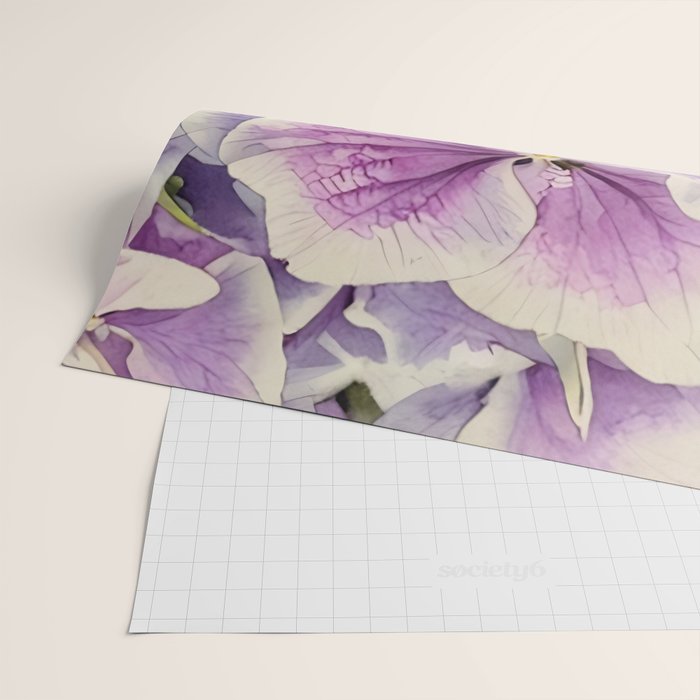 Purple hydrangea watercolor Wrapping Paper Gallery Image 2