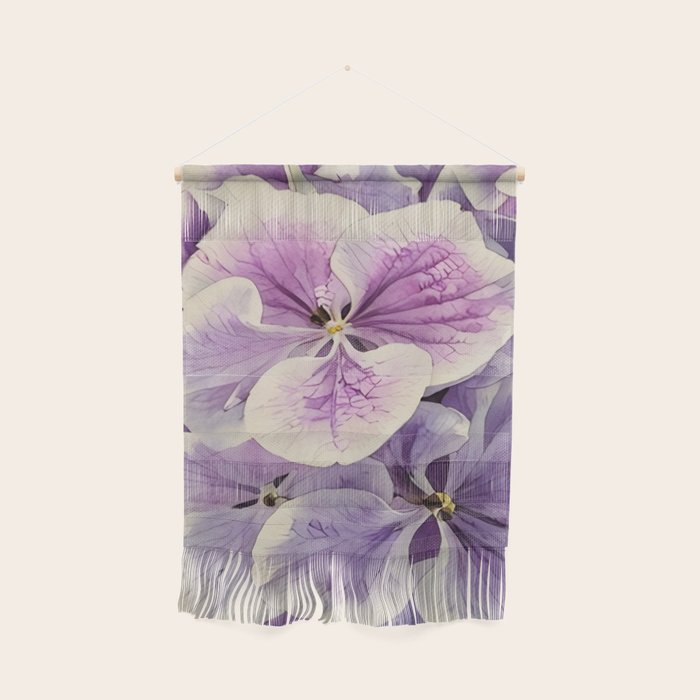 Purple hydrangea watercolor Wall Hanging Gallery Image 1