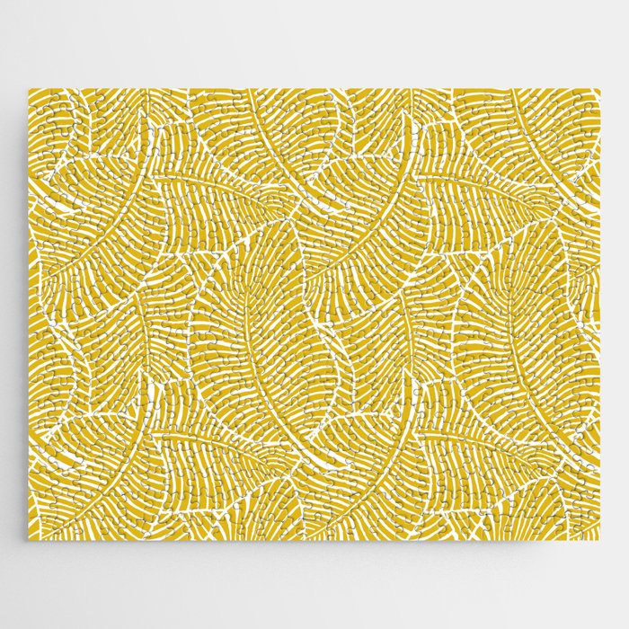 Zebra Palm Hawaiian Tropical  -Sulfur Yellow Jigsaw Puzzle Gallery Image 1