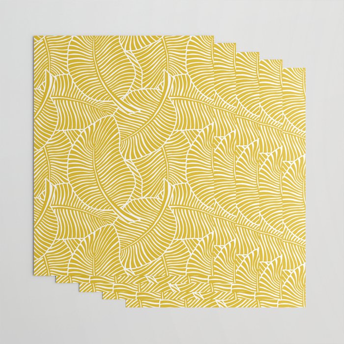Zebra Palm Hawaiian Tropical  -Sulfur Yellow Wrapping Paper Gallery Image 3