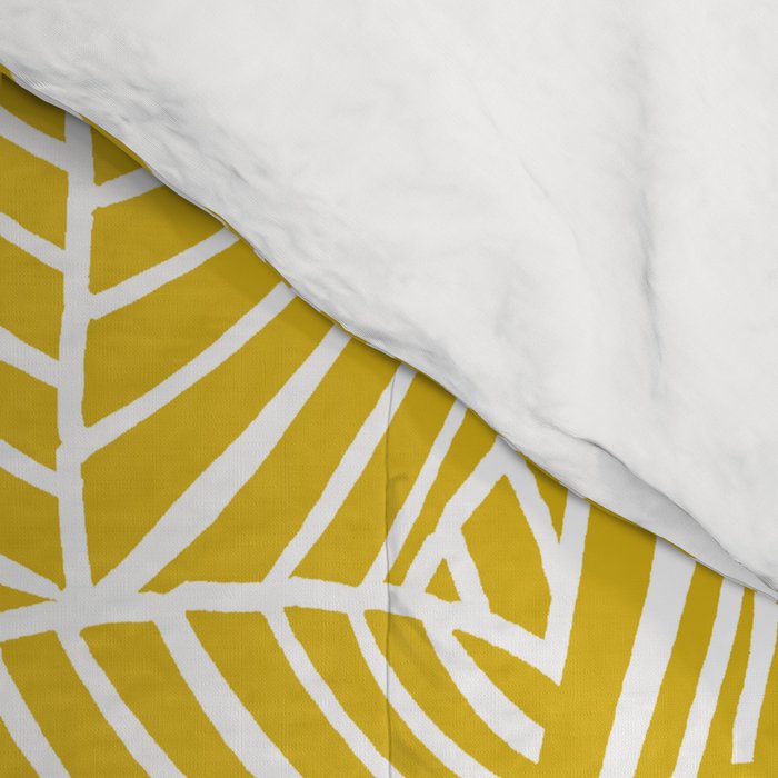 Zebra Palm Hawaiian Tropical  -Sulfur Yellow Comforter Gallery Image 4