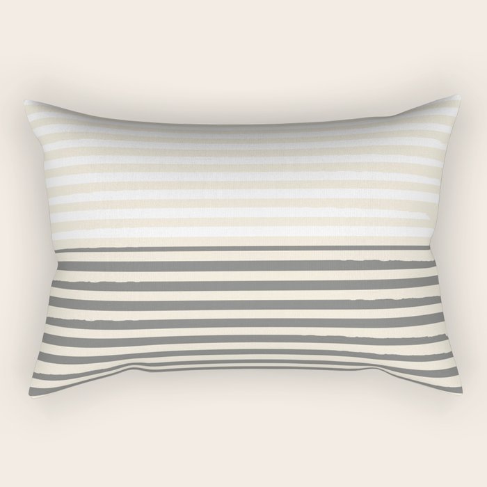 Linear Harmony - Pastel Brush Line  Rectangular Pillow Gallery Image 2