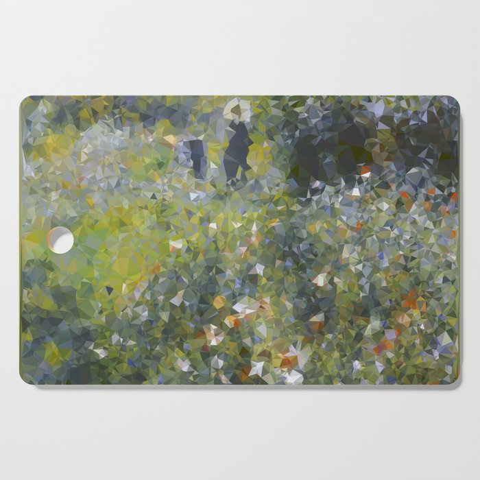 Monet Garden Low Poly Nature Art Cutting Board Gallery Image 1