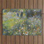 Monet Garden Low Poly Nature Art Outdoor Rug Gallery Image 1