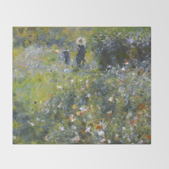 Monet Garden Low Poly Nature Art Throw Blanket Gallery Image 2