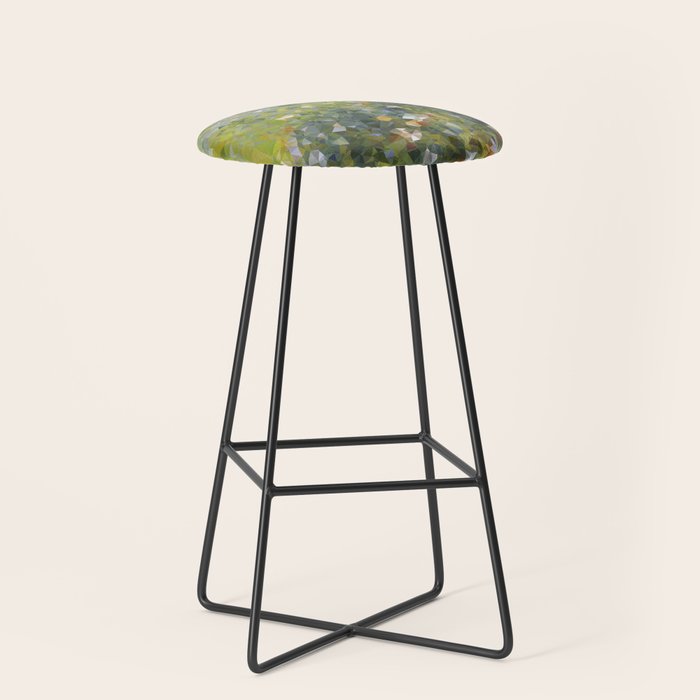 Monet Garden Low Poly Nature Art Stool Gallery Image 1