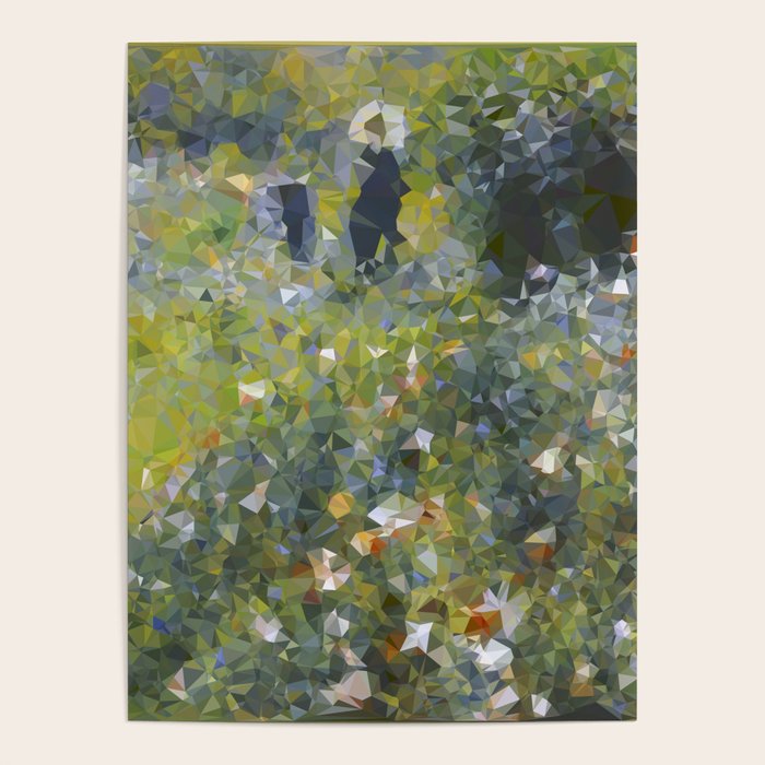 Monet Garden Low Poly Nature Art Poster Gallery Image 1