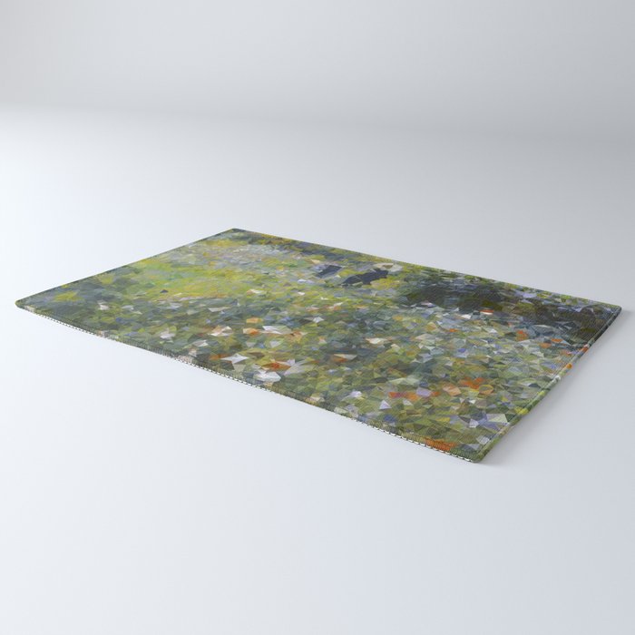 Monet Garden Low Poly Nature Art Rug Gallery Image 3